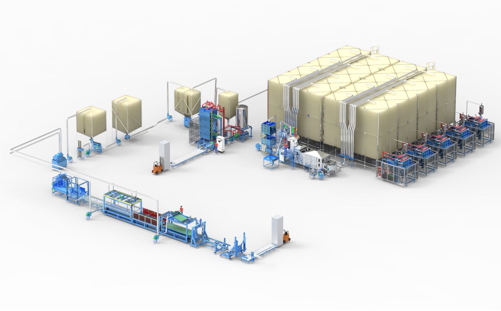 Expandable Polystrene (EPS) production line and moulding process